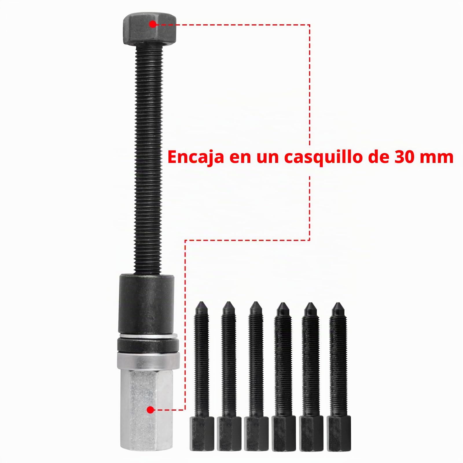 DAYUAN Herramientas de Cojinetes de Rueda, Kit de Extracción de Ruedas - Material: Acero C45 - Tamaño de la Caja: 52 x 30 x 9 cm - 17 Partes, con Estuche roja
