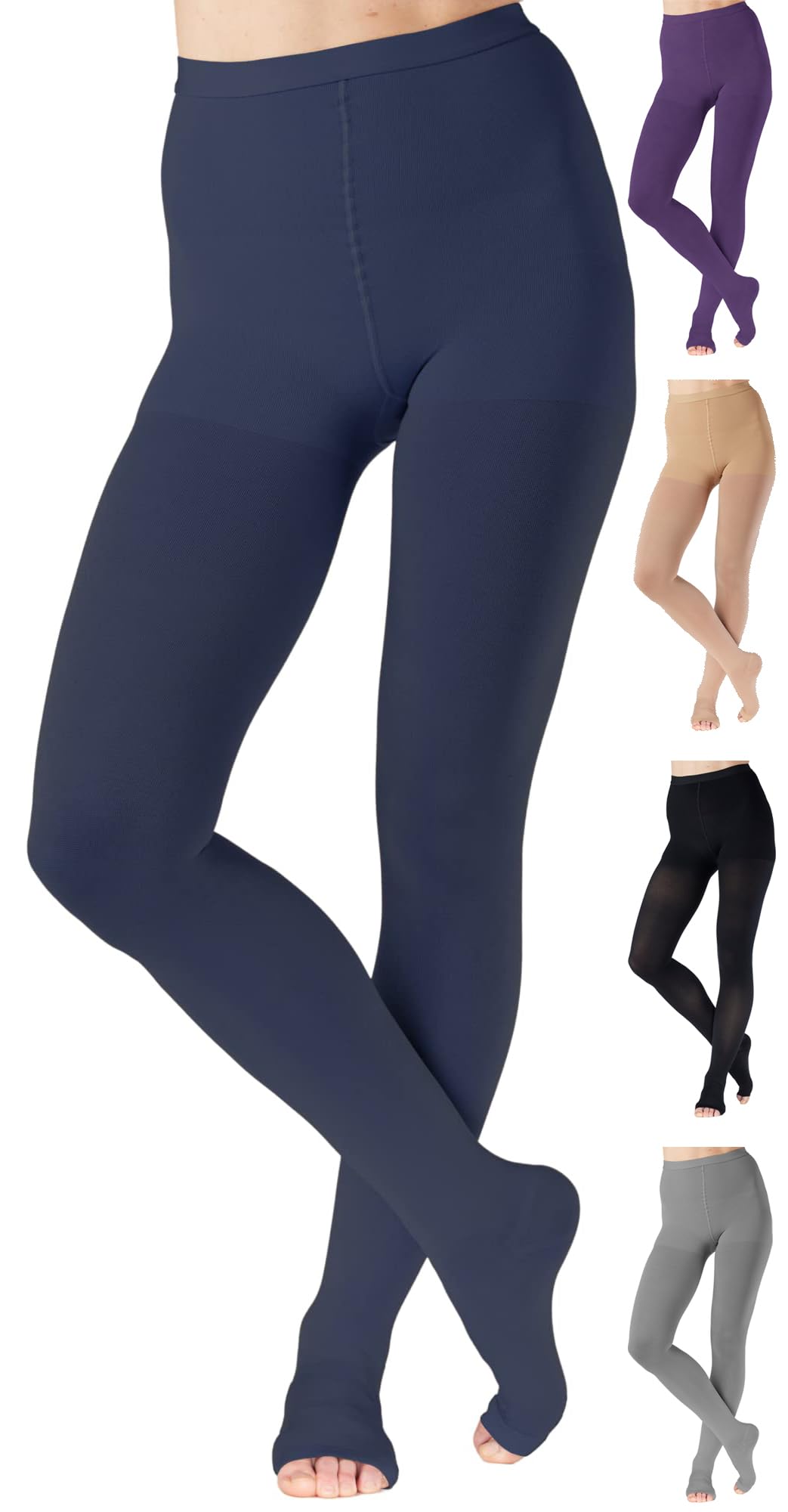ABSOLUTE SUPPORT Compression Pantyhose 20-30mmHg, Opaque, Navy, 5X-Large