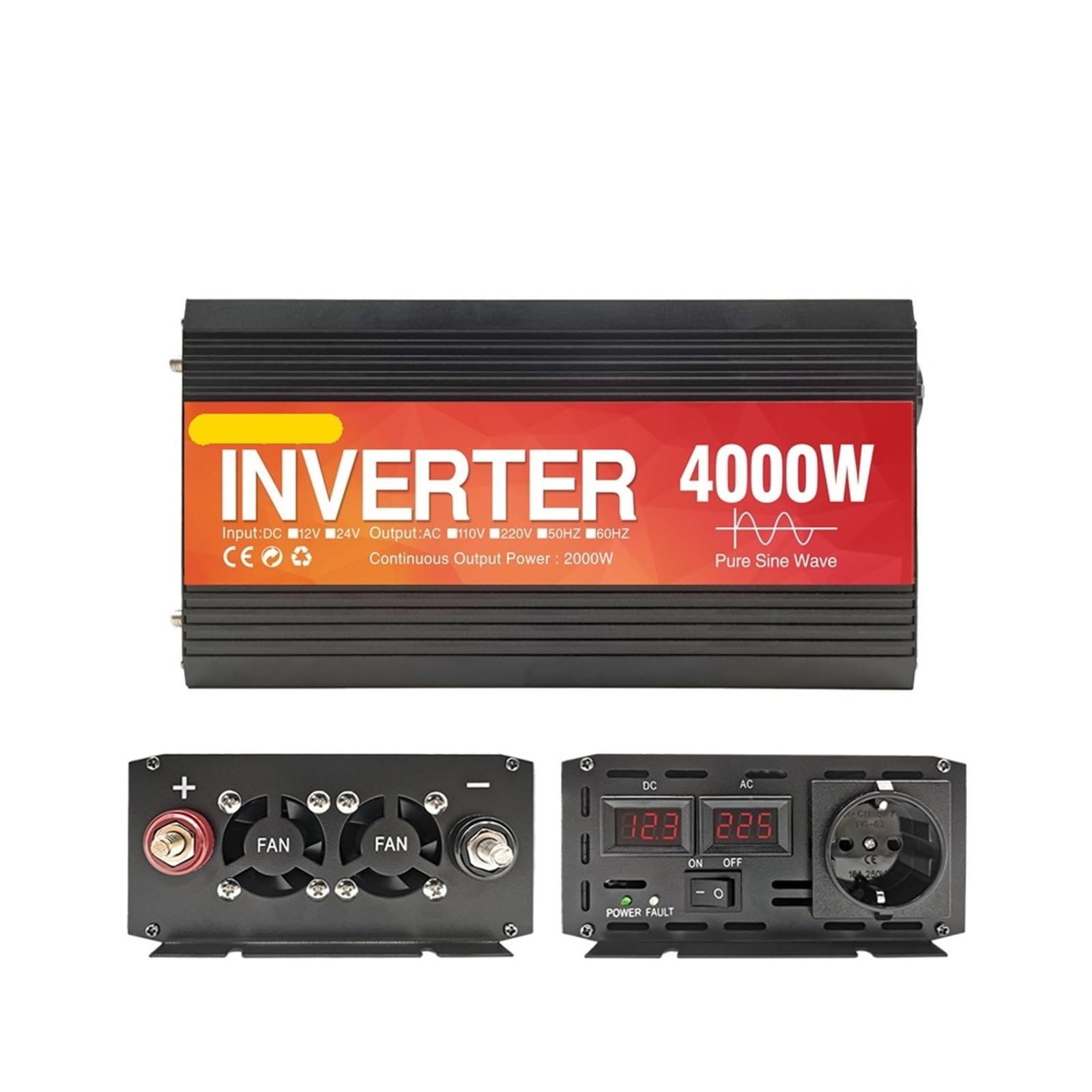 Onduleur pure sinus 4000W 24V à signal stable pour appareils sensibles