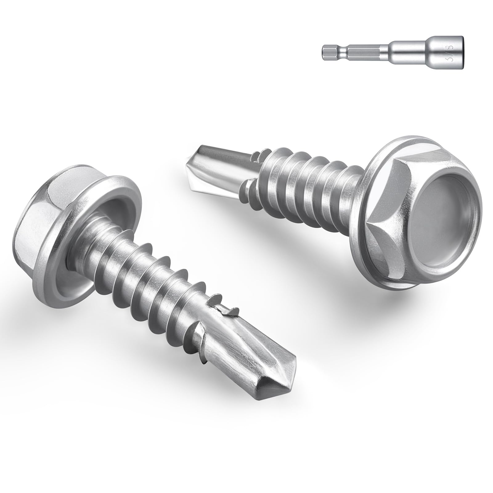 Black Self-Tapping Screws - 58pcs #10 Stainless Steel -18 Black Self-Tapping Screws - 58pcs #10 Stainless Steel -18