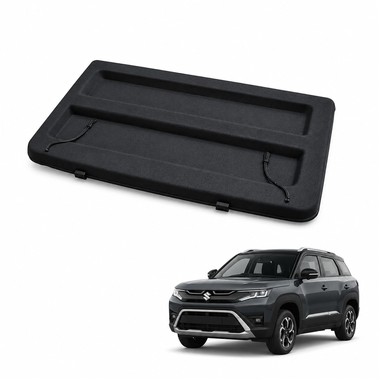 Parcel Tray for Maruti Suzuki Brezza 2022 Onwards, Black | Rear Boot Shelf, Cargo Luggage Cover, Easy Installation, Fits All Variants, Premium Black Finish-picture-20