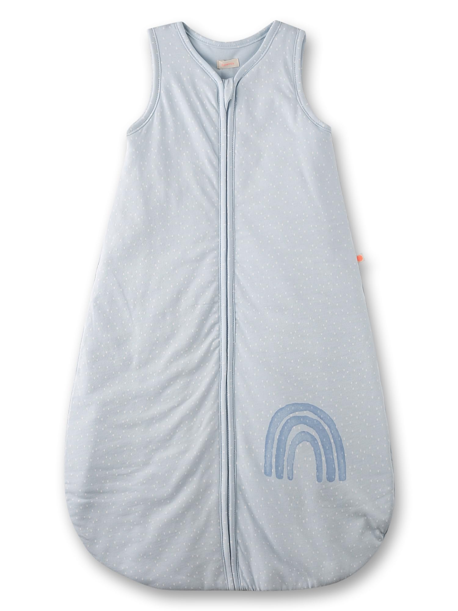 SANETTA Sacco nanna blu | Pratico e comodo sacco a pelo unisex in cotone biologico, sacco nanna con cerniera e stampa arcobaleno | Baby Sleeping Bag