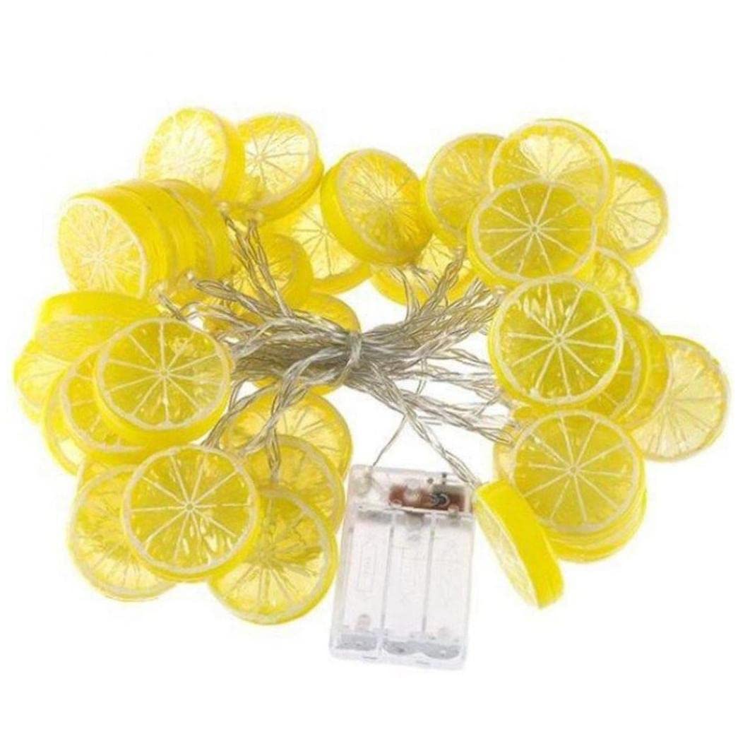 vepoty Lemon Slice String Lights 1.5m Led Fairy Night Lights Fruit Shape Decorative String Light for Home Garden Yard