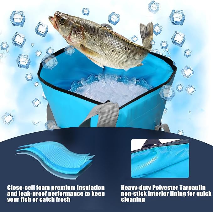 Amazon.com : MORXPLOR Insulated Fish Cooler Bag for Fishing 41x17