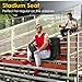 HOPERAN 25” Stadium Seats for Bleachers with Back Support, Half-fold Portable Bleacher Chairs with Back and Cushion, 600D Waterproof Reclining Extra Wide Bleacher Seat for Outdoor Sports
