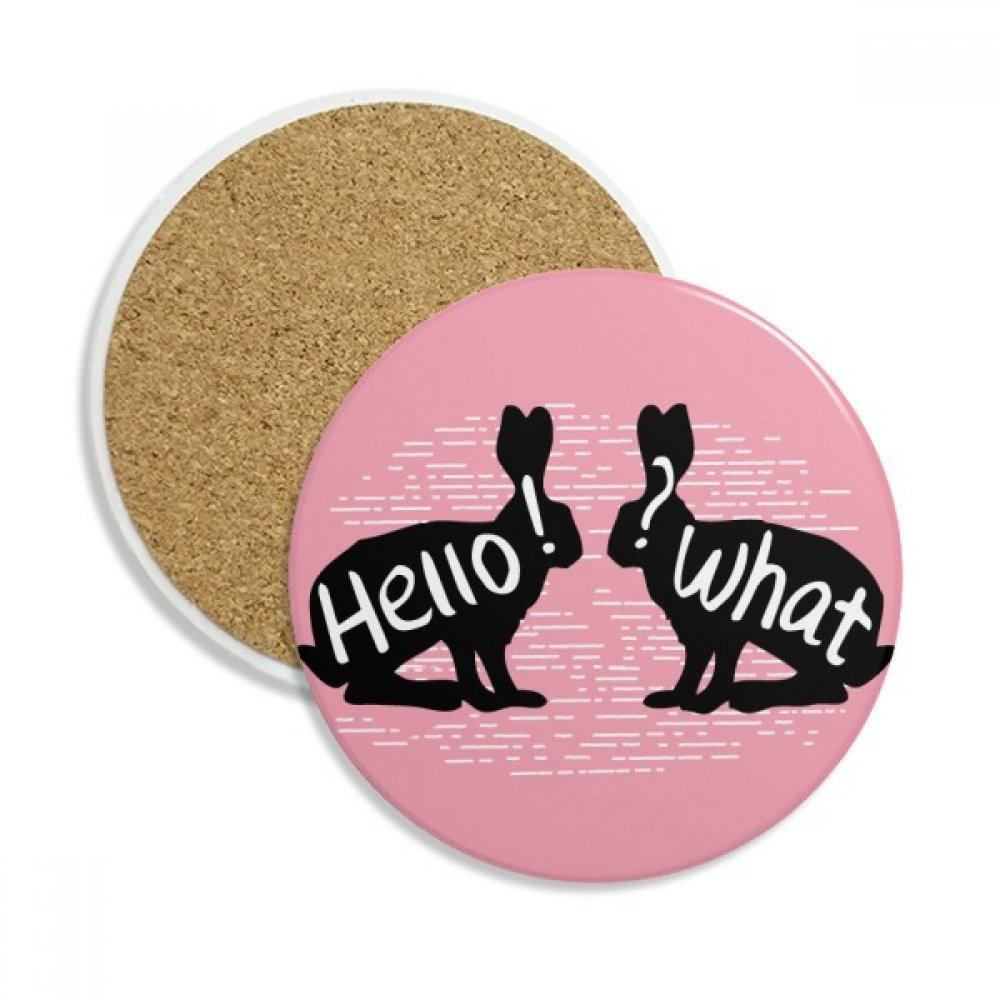 Coaster Lapin Noir Céramique Absorbante - Lot de 2 dessous de verre nature