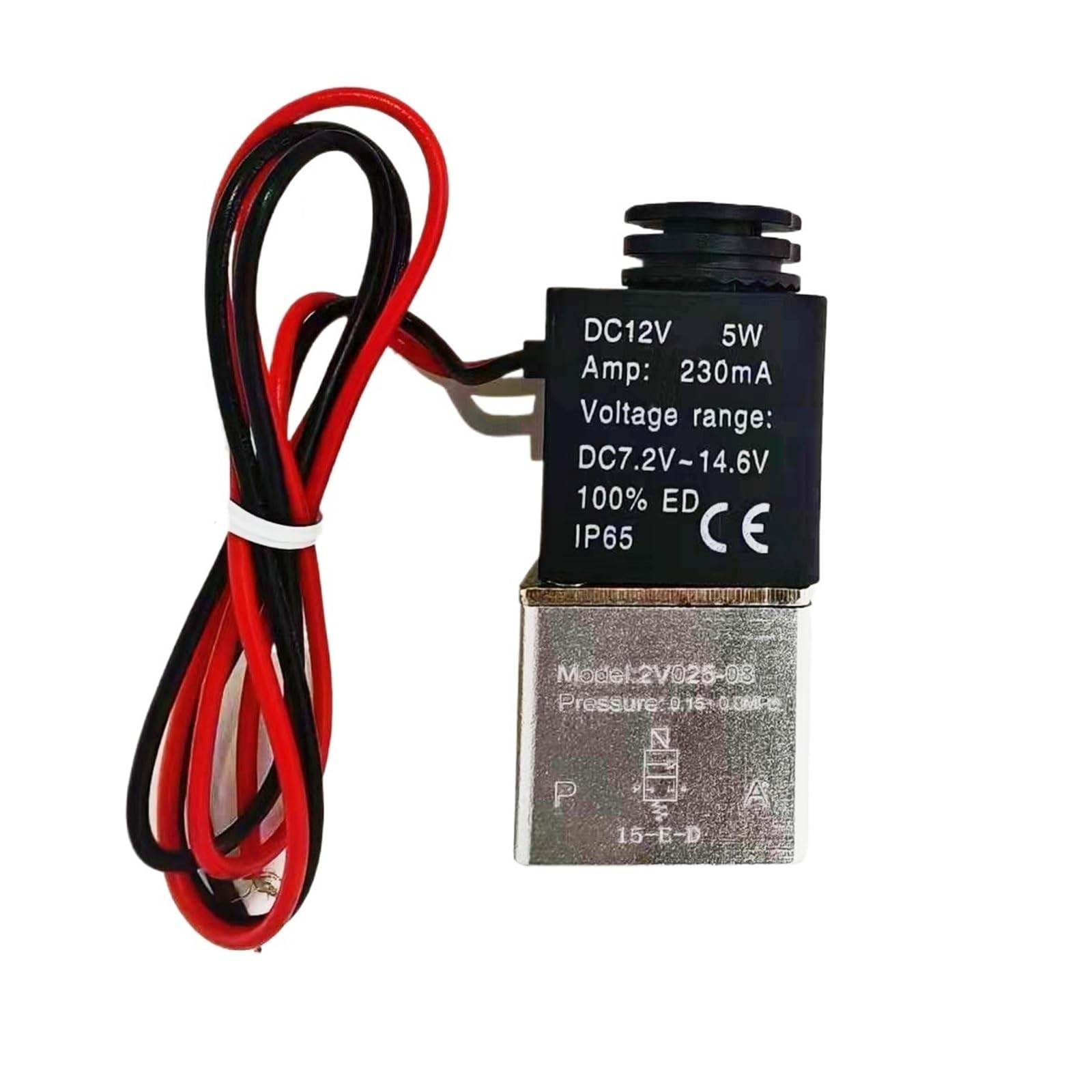 Électrovanne pneumatique 2V025-08 DC 12V normalement fermée pour compresseur