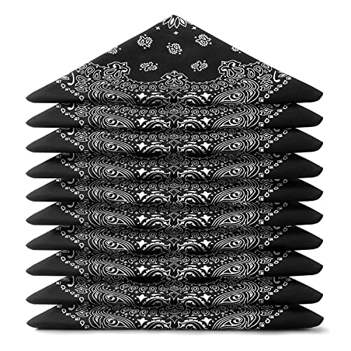 ...KARL LOVEN - Lot Bandana Noir - Motif Paisley - 100% Coton - Epaisseur Supérieure