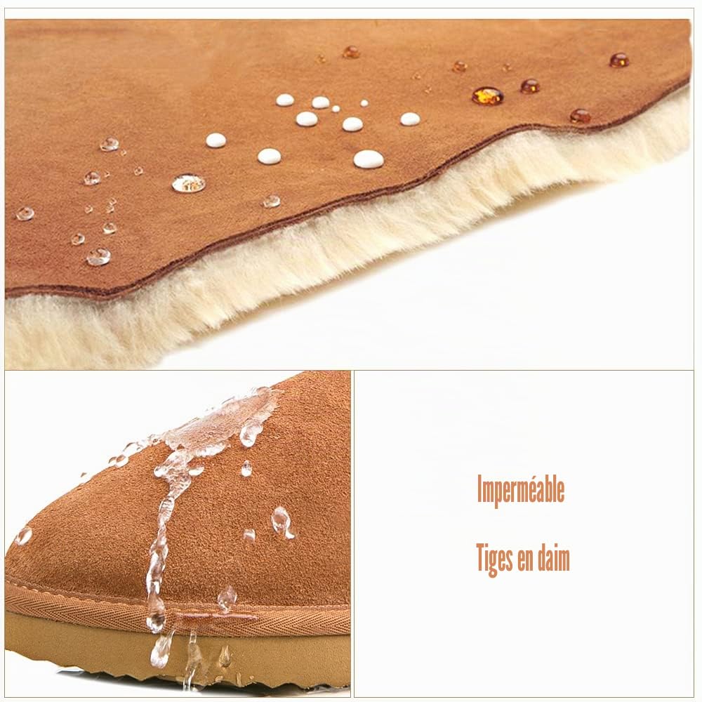 Shenduo Femme Mi-mollet Bottes de Neige Imperméables