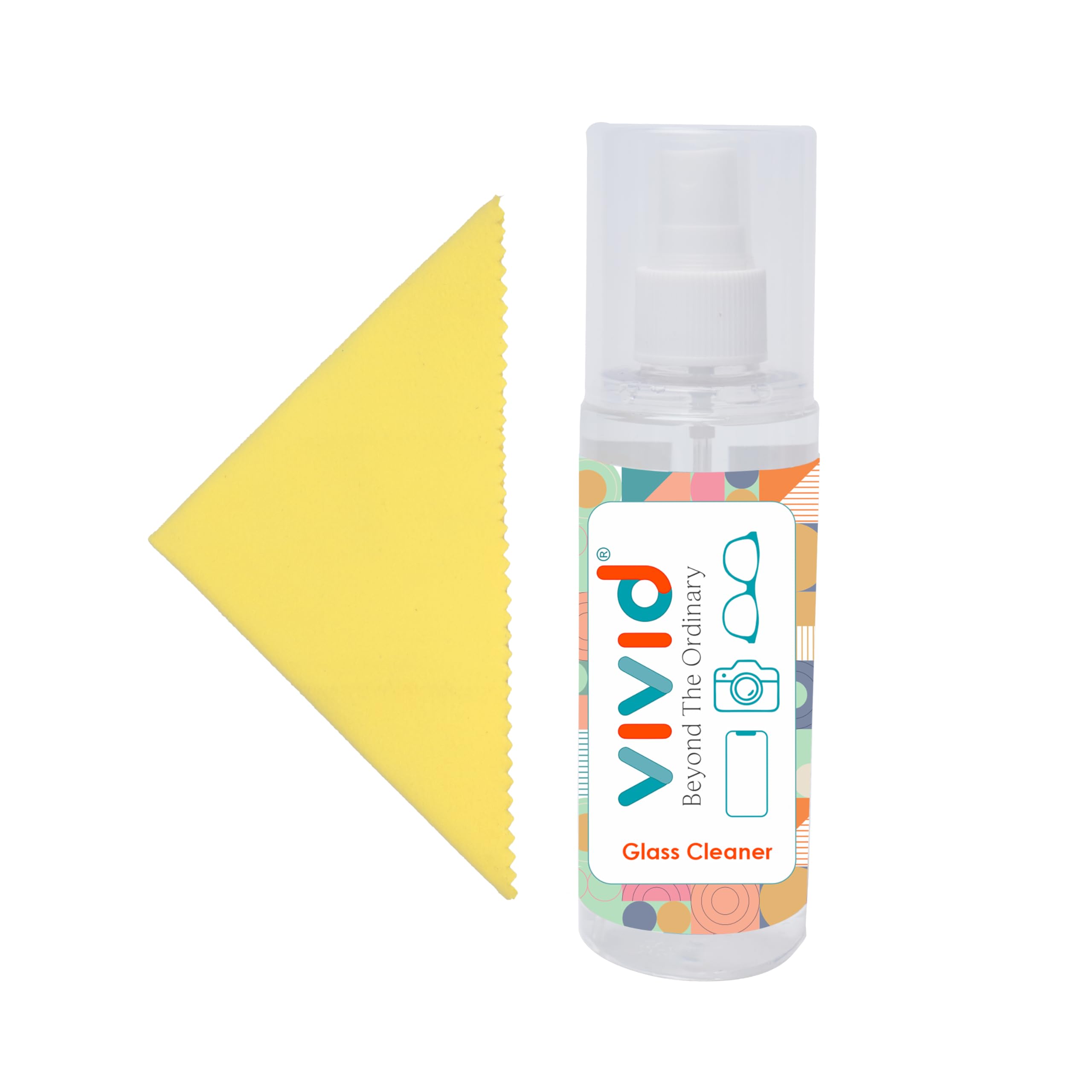 VividVisionInt® Lens Cleaning 200 ML Solution Spray Contain No Detergent No Foam for Spectacles Sunglasses Eyeglasses Mobile PC Laptop TV & Camera Cleaner 200ml with Cloth