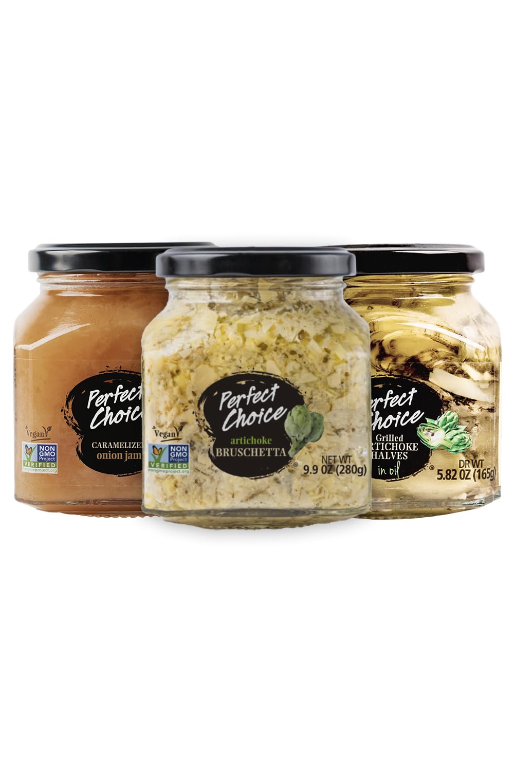 Perfect Choice Delicious Grilled Artichoke Halves, Artichoke Bruschetta, Caramelized Onion Mix (Pack of 3) - Ready-to-eat - Delicious for Salads, Burgers & more