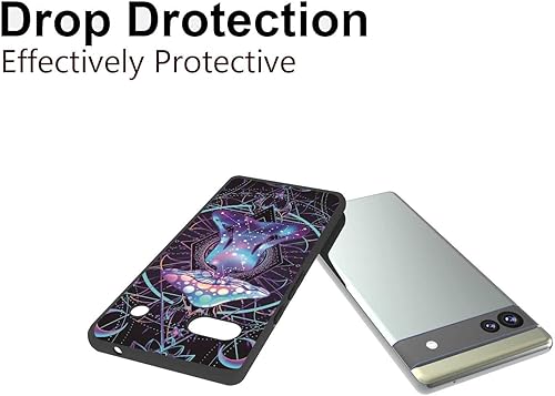 Miniatura 3 de Compatible con Google Pixel 6A - Funda de hongo, patrón psicodélico de constelación de luna y hongos para Google Case para niños y niñas, funda de