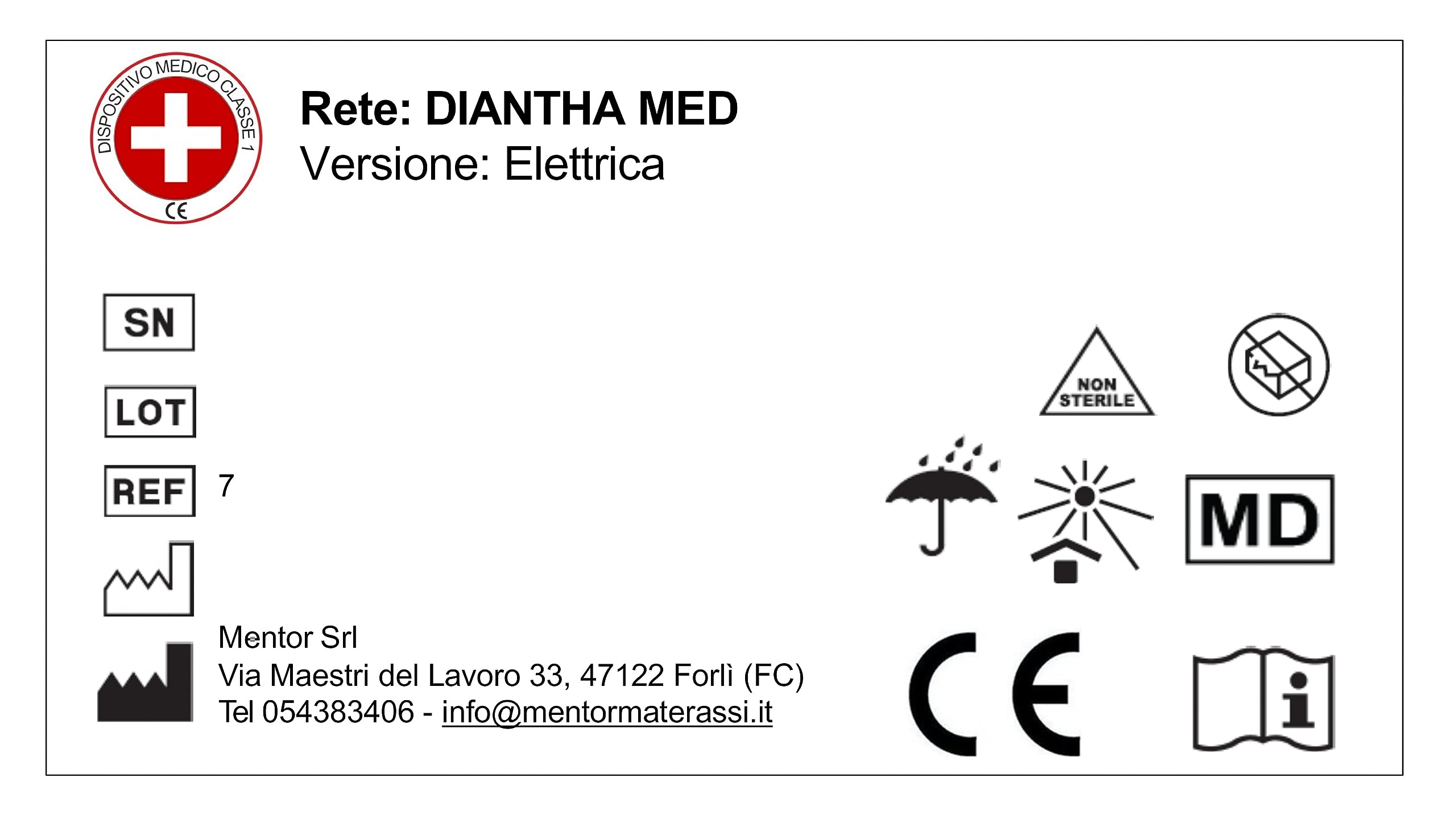 Mentor - Rete Ortopedica a Alzata Elettrica SINGOLA 80x190 Diantha MED Elettrica DISP. MEDICO DETRAIBILE con 2 motori (4 per matrimoniale) indipendenti e Telecomando Wireless Omaggio