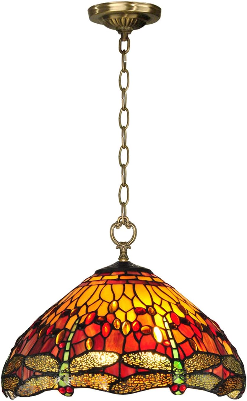 Dale Tiffany TH12270 Tiffany/Mica Three Light Hanging Fixture in Brass-Antique Finish, 16.00 inches