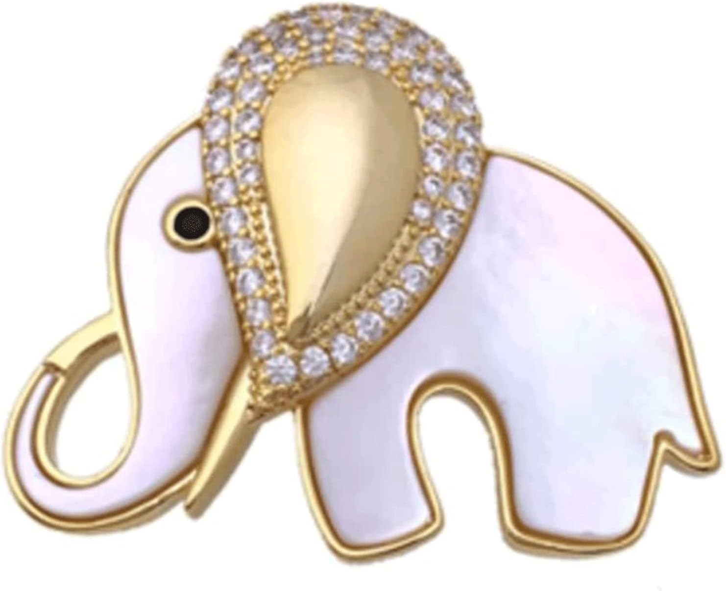 LIOONS Brooch Rhinestone Inlay Elephant Brooches Small Lapel Pin for Girls Collar Clips Shawl Pin Breastpins Crafts Collar Pin