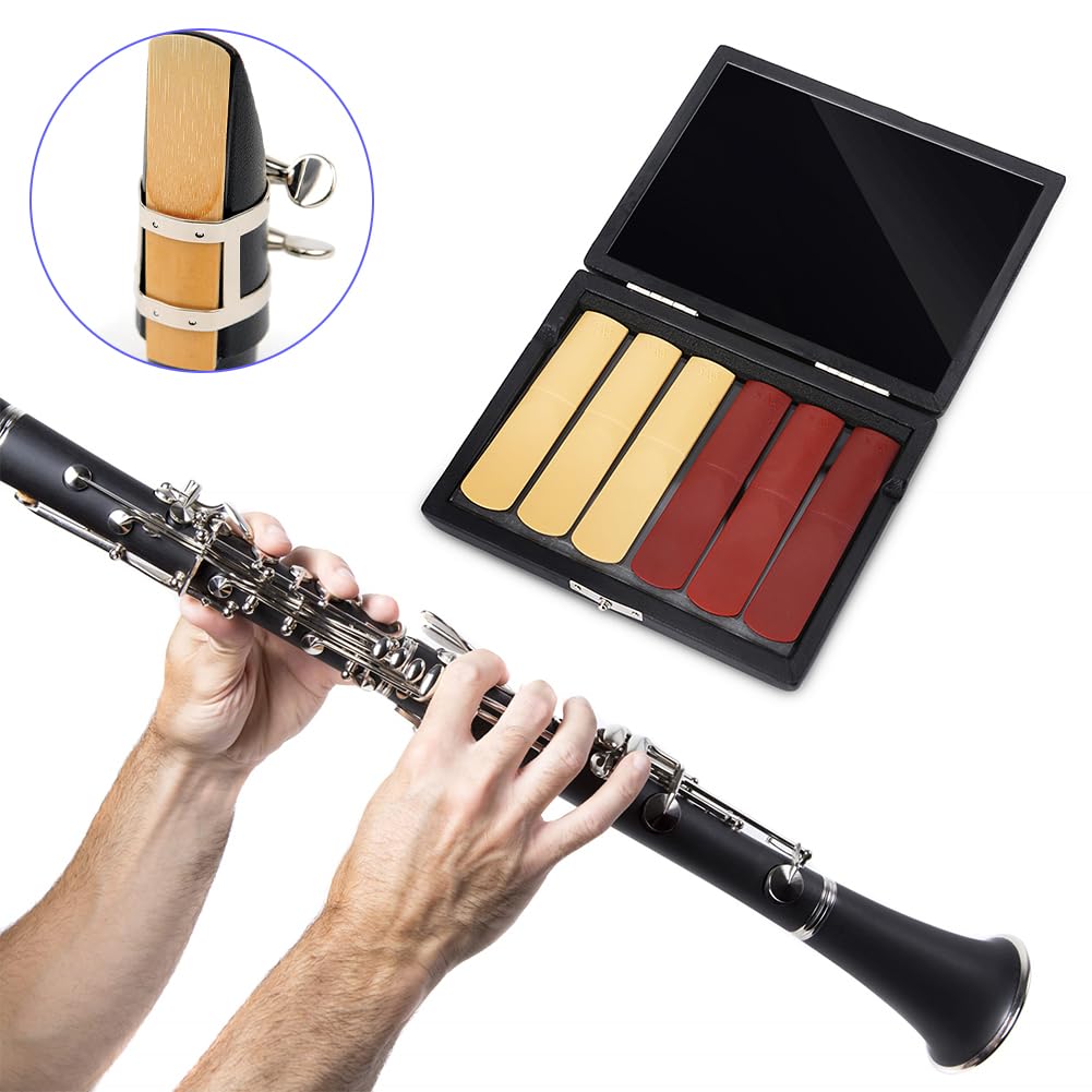 Tbest étui à Anches Pour Saxophone Alto Et Clarinette – Capacité 20 Pièces, Boîte EVA Rigide, Poche Pour Bec Et Chiffon