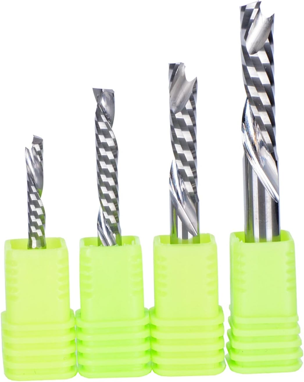 10Pcs Tungsten Carbide Single Flute End Mill Milling 3.175/4/6mm UP &Down Cut Single Flute Spiral Carbide Mill Tool Cutters for Cutting Acrylic Organic Board Density Board(3.175X22)