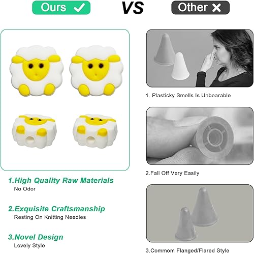 Miniatura 5 de Tapones de aguja de tejer, protectores de puntos, accesorios y suministros para tejer, herramientas de tejer, kit de inicio para principiantes para