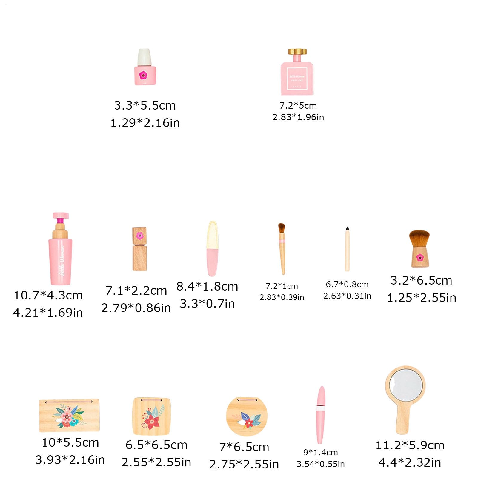 Juego de juguetes de maquillaje de madera, maquillaje de madera