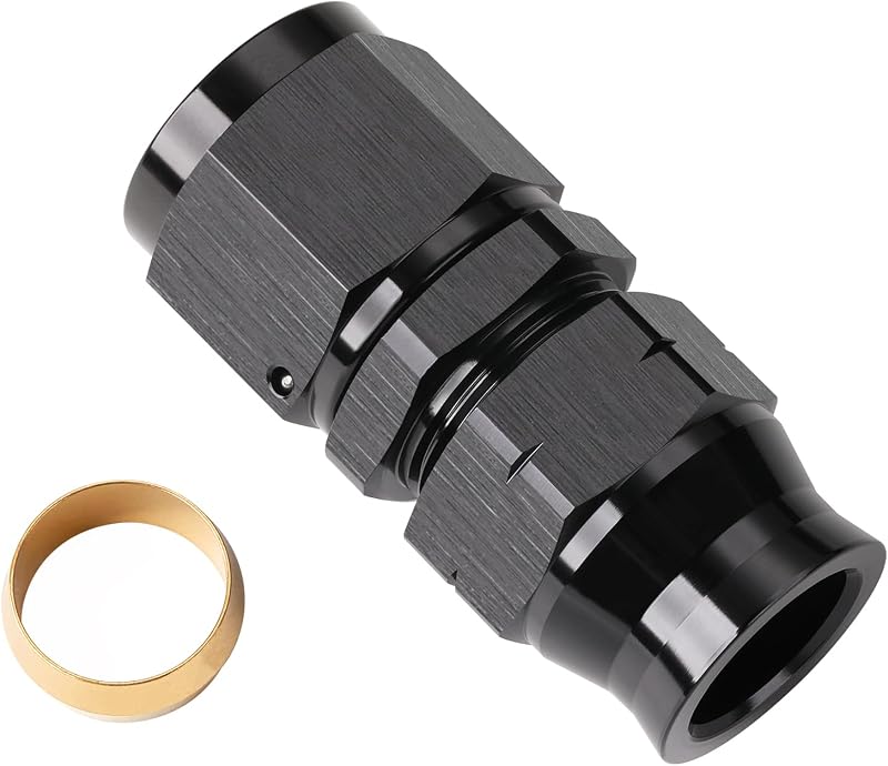 Adaptador de conexão 10AN fêmea para tubo rígido de 9,52 mm Podavelle em alumínio preto – 1 unidade