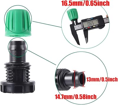 1/2 PVC Garden Irrigation Tube Hose 33ft 10m OD:16mm ID:12mm with Locking Connector for Drip Irrigation System 33 Feet10m