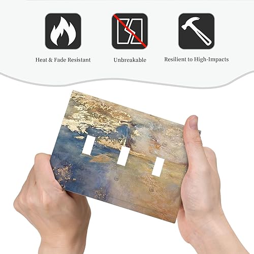 Miniatura 532 de Vista de ventana, isla tropical, playa, palmeras, cielo soleado, cubierta de interruptor de luz de palanca individual, placa decorativa de pared