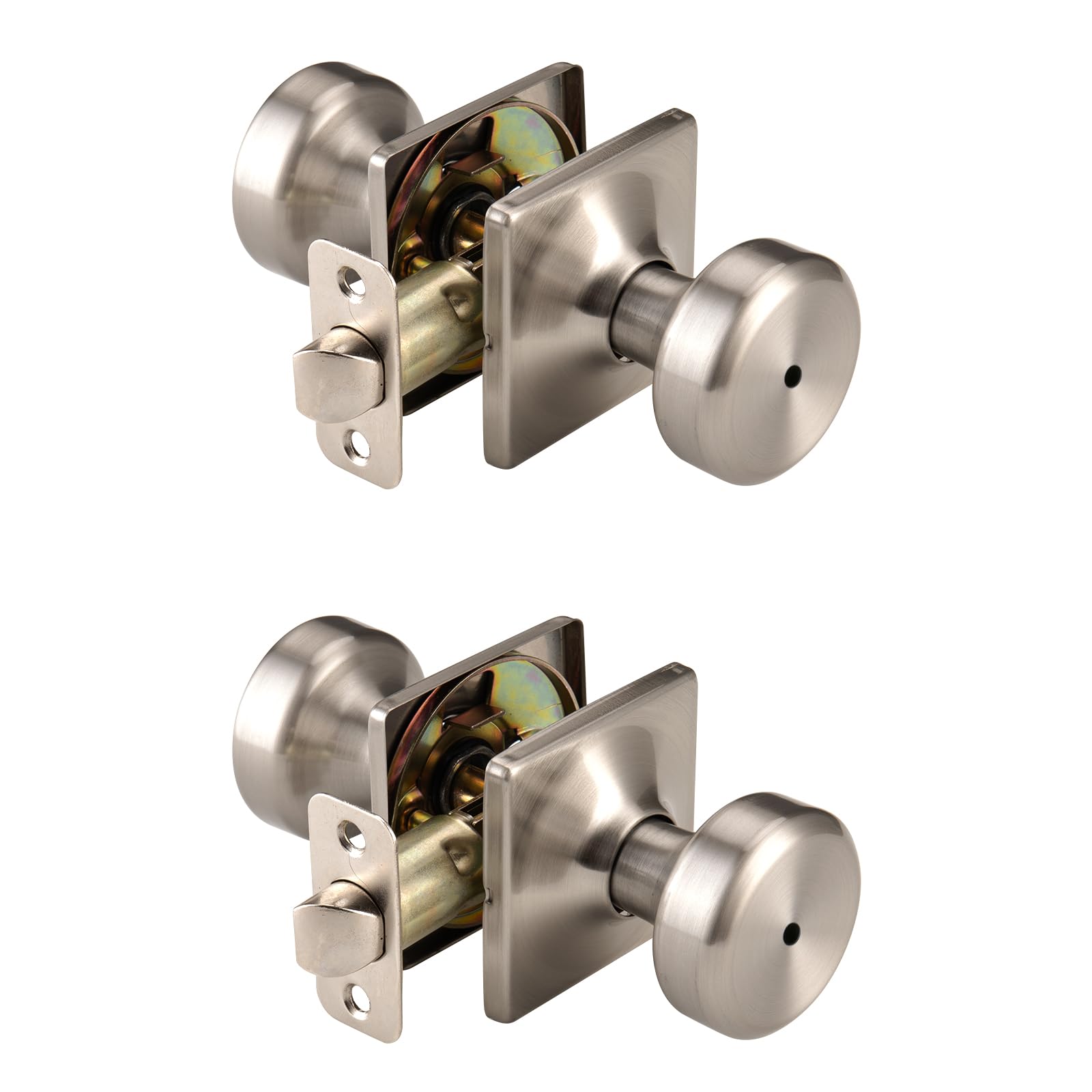 Black Door Knobs - 6 Pack Privacy Knobs -24
