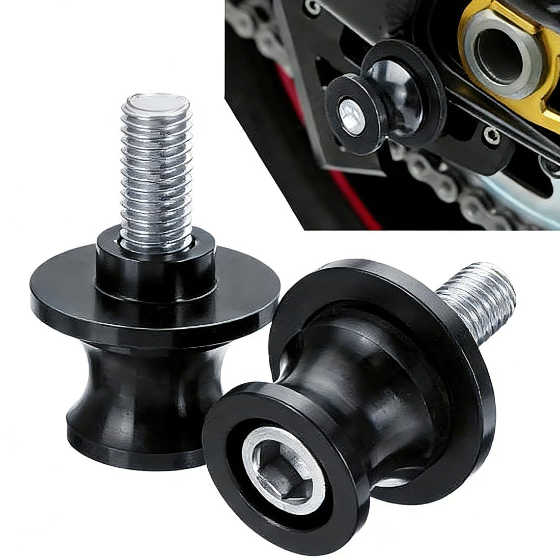 M8 Nottolini Cavalletto Moto, 2 Pcs Cavalletto Moto Posteriore, Cavalletto Centrale Moto, Cavalletto Alzamoto Posteriore, Universale Coppia di nottolini M8 alza moto Supporti per Forcellone Posteriore - 2