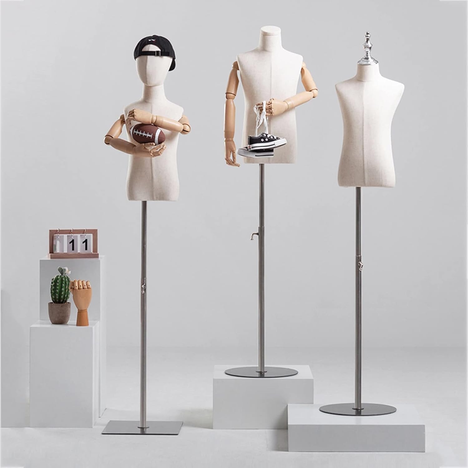 Kinder-Schaufensterpuppe, Torso, Körper, Fotografie, Bekleidungsgeschäft, Display, Schneiderpuppe im halben Maßstab, mit Metallsockel, zum Nähen, Schneidern, Schmuck, Gold, 8 Jahre alt (Silber, 6 Jah