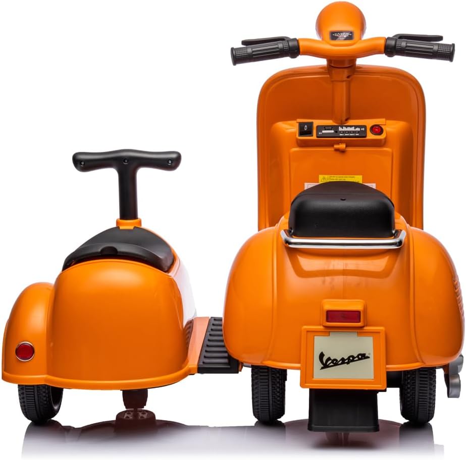 Vespa 150 VL1T Electric Children's Motorcycle with Sidecar 1 x 30 W 6 V 4.5 A, Colour: Red