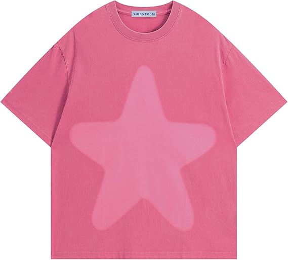 Aelfric Eden Oversized Star Graphic Tees Men Vintage Washed Heavyweight Cotton Trendy Streetwear T Shirts Unisex