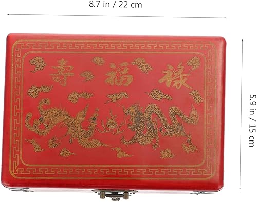 Miniatura 9 de 1 Set Pequeño Kit de Juego de Viaje Mahjong Artículos Caja Portátil Mahjong Set para Juego Chino