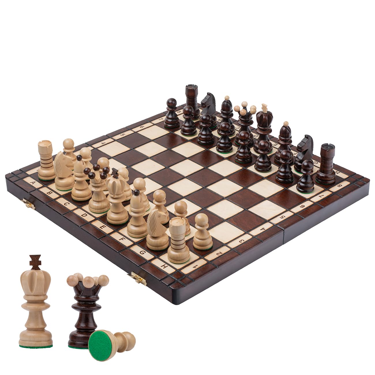 Master of Chess Wooden Chess Set with Pieces "PEARL" 42 cm / 16 in - Handmade Large Portable Chess Board Game for Adults and Kids - Solid Construction
