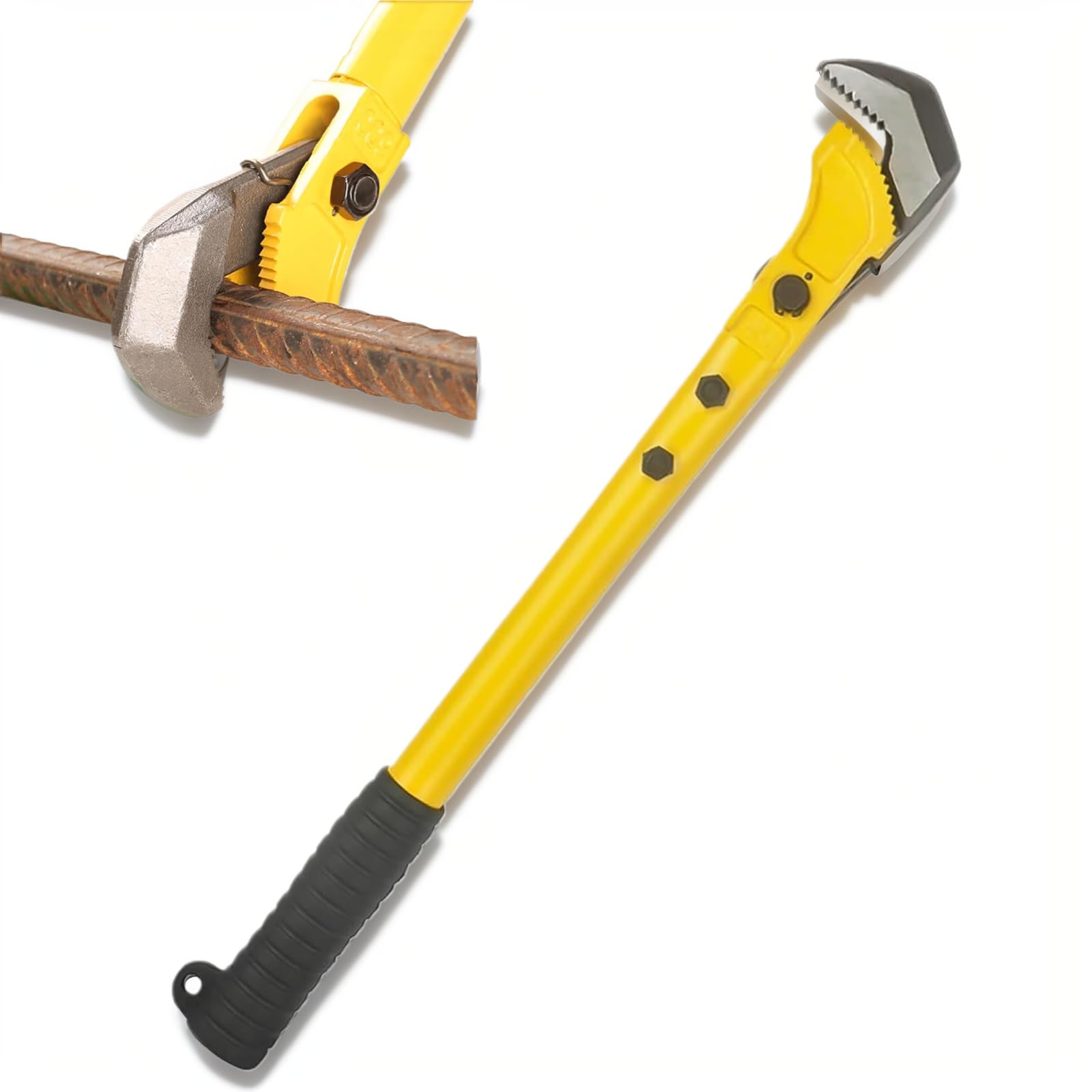 Chiave inglese multifunzione in acciaio durevole e resistente all'usura, set di chiavi per tubi con manico antiscivolo da 18/61 cm, chiave regolabile, strumenti rotanti multifunzionali