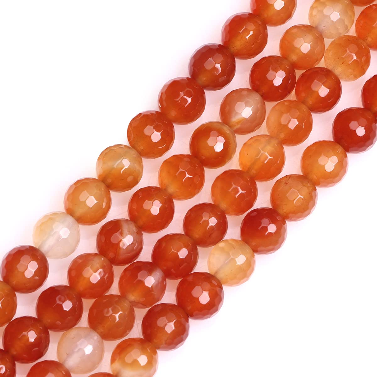 Perles cornaline 8mm à facettes en vrac Gem-Inside pour création bijoux