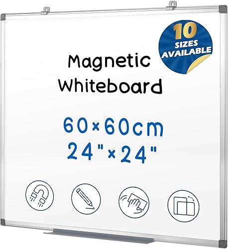 Miniatura 21 de SWANCROWN - Pizarra blanca magnética de borrado en seco de 48 x 48 pulgadas, pizarra blanca grande para pared, marco de aluminio plateado, pizarra