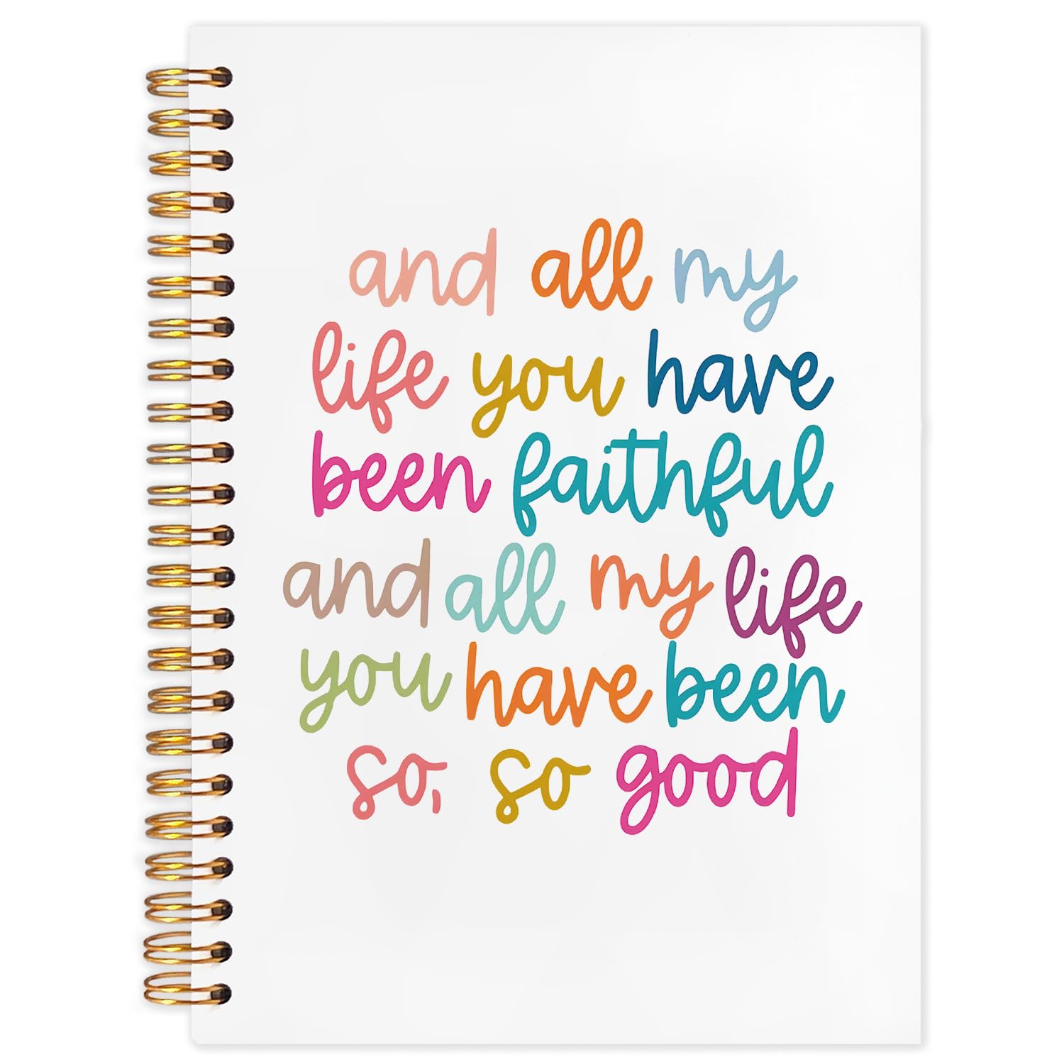 SNNDER Colorful Christian Notebook, Religious Journals for Women, Church Notes Journal, and all My Life You Have Been Faithful Hardcover Spiral