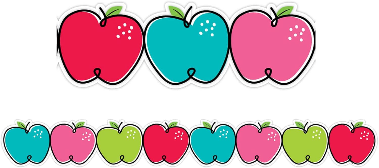 Creative Teaching Press Doodle Apples Bulletin, EZ Boarder Bulletin Border Classroom Décor
