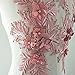 Beaded Flower Sequence lace Applique Motif Sewing Bridal Wedding 3in1 A5 3D (Dusty Pink)