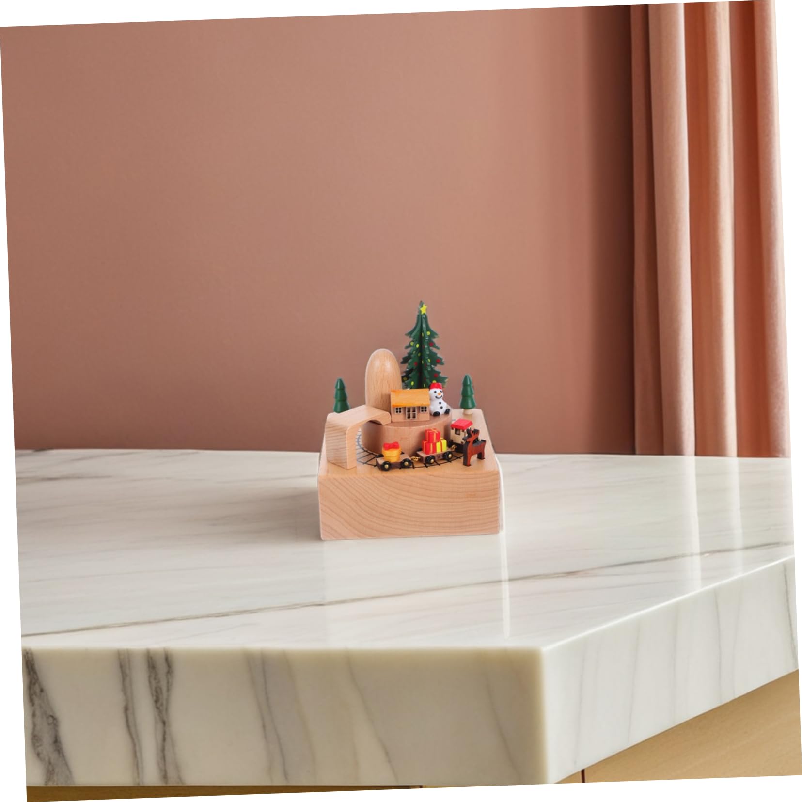 Toyvian Carrusel de Caja de Música Giratoria Decoración Hogar Figura de Cumpleaños Reproduce Melodías Manivela