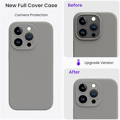 Vista 22 de ORNARTO Compatible with iPhone 15 Pro Max Case with 2 x Screen Protector, Shockproof Liquid Silicone Cover, Drop Protection Phone Case for iPhone 15