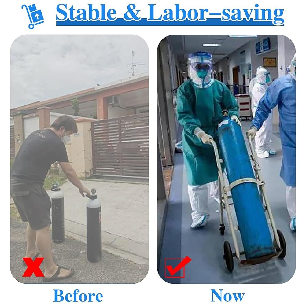 Carretto del cilindro dell'ossigeno dell'acciaio inossidabile, supporto portatile del serbatoio di rotolamento con le ruote per uso domestico medico