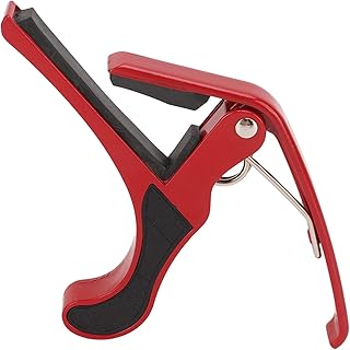 Guitar Capo for Beginners,Guitar Capo Alloy Quick Release Electric Guitar Capo Set with 2PCS Guitar Picks for Banjo Mandolin(Red)