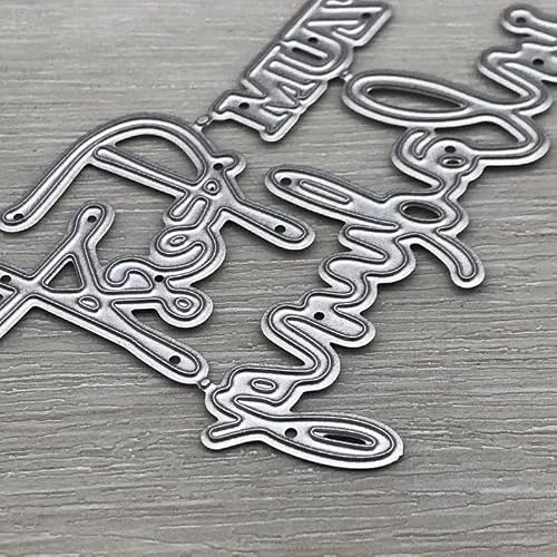 MSBDIE 1pcs Craft Metal Cutting Dies Cut die Mold German Letter Words Decoration Scrapbook Paper Craft Punch Stencils Dies Embossing Card Making Photo Decorative Paper Dies Scrapbooking - Image 6