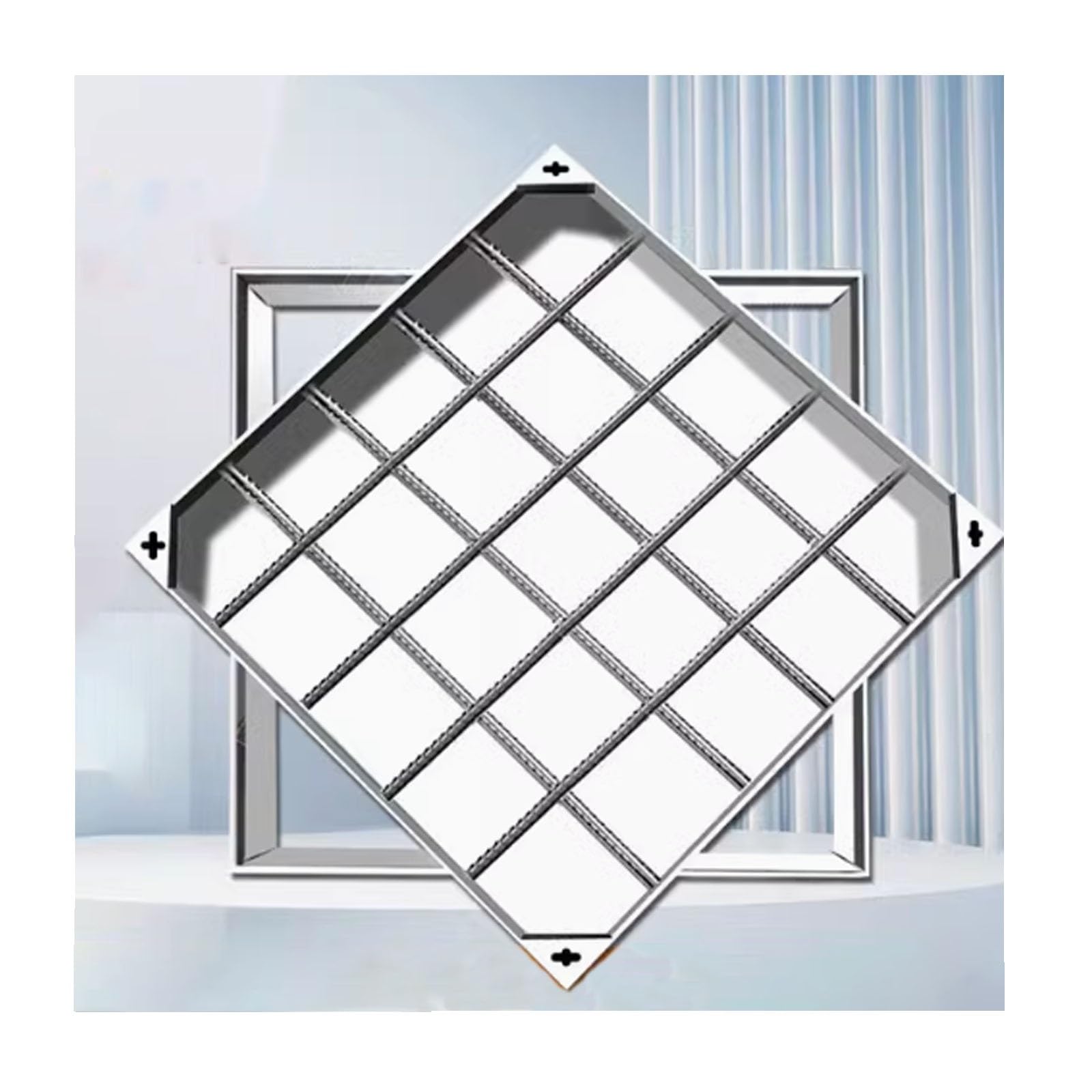 GJMSSMY Robust Square Invisible Manhole Cover & Base – 80x80x8 cm (31.4x31.4 in) for Sidewalks & Paving Stones –Sewer Access Lid for Safe Walkways