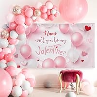 Vista 19 de Cartel de fondo personalizado para el día de San Valentín, decoración de San Valentín, letrero de vinilo con texto en inglés "Be My Valentine