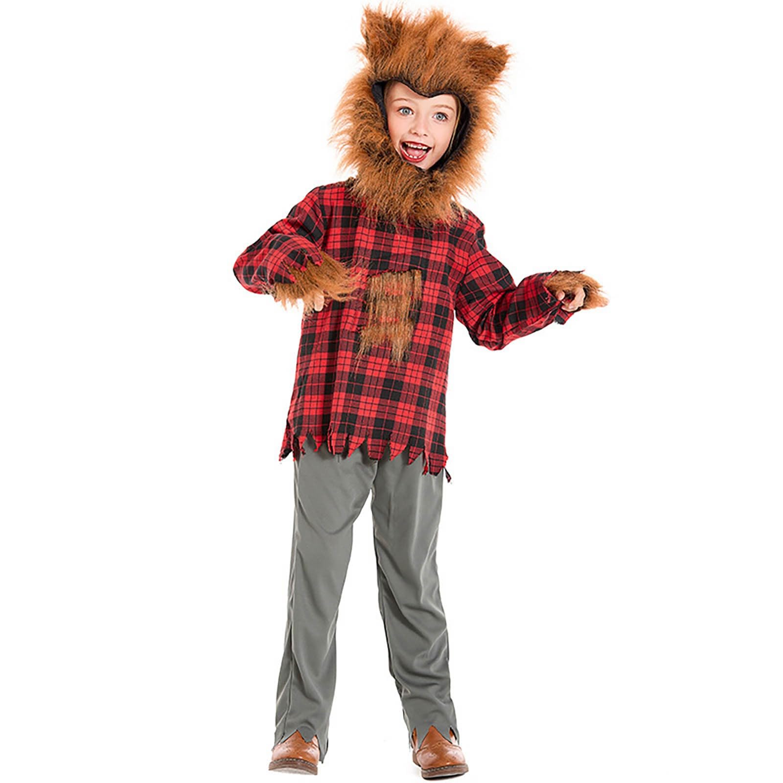 Halloween Kostüm Kinder Jungen Werwolf Kostüm Für Jungen Halloween Cosplay Outfit Tier Thema Party Kleidung Karneval Performance Kleiderschrank Gruseliges Wolfsoutfit Für Fasching Tierkostüm