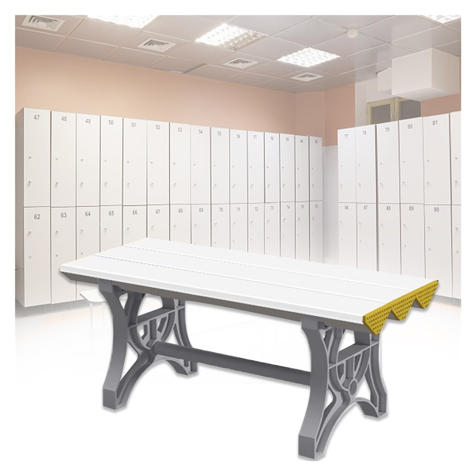 Tabouret de douche durable en polymère renforcé pour centres de sport