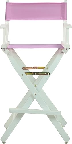 Miniatura 370 de Silla de Director de 18" Marco Blanco Lona Rosa