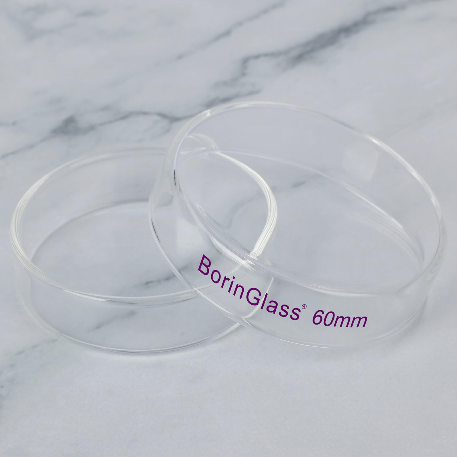 Platos de Petri de vidrio borosilicato 60 mm, paquete de 5, laboratorio